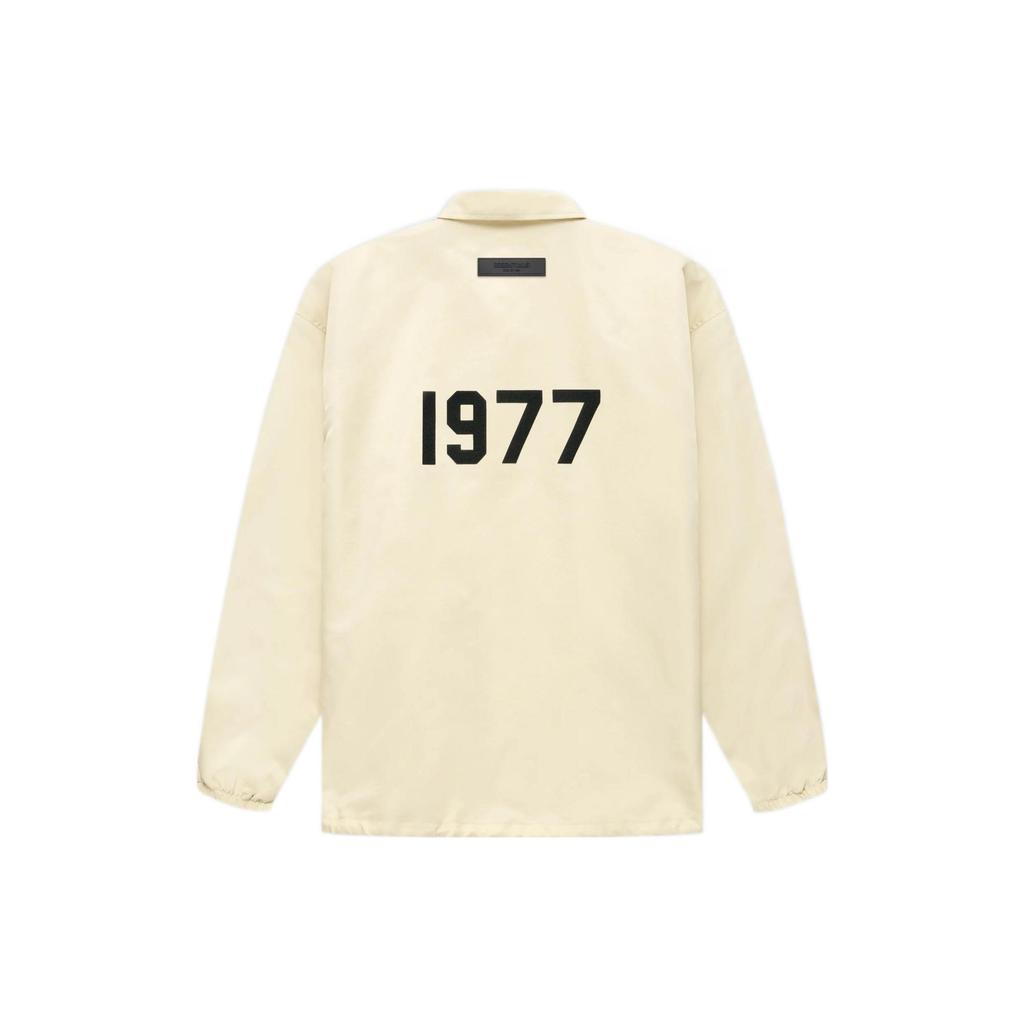 Fear of God Essentials 1977 Series FW22 Nylon Coaches Jacket With Solid Color Logo And Windproof Buttons Unisex Outerwear Eggshell-White FOG-FW22-622