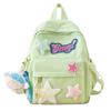 Contrast Star Color Print Nylon School Bag With Padded Shoulder Daily For
