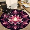 1pc Lotus Mandala Chair Carpet for Office, Round Non Slip Durable Large Size Office Carpet, Suitable for Office