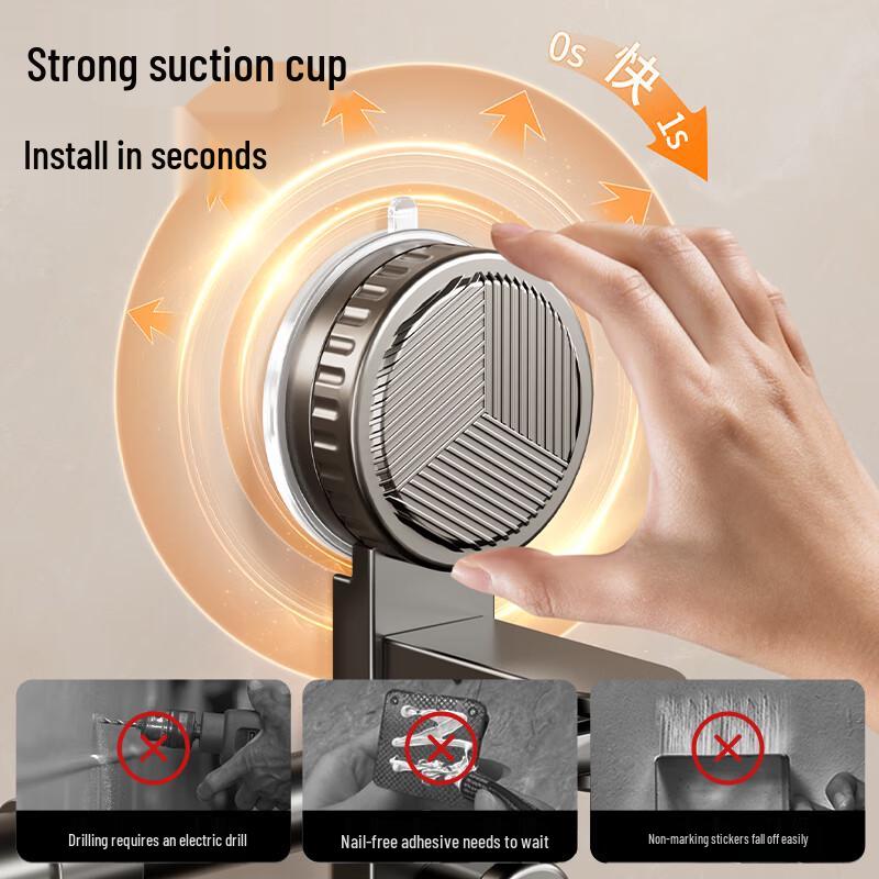 Retractable Carbon Steel Suction Cup Towel Bar