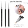 3 Stück Nylon Haar Nagelkunst DIY Pinsel Set Legierter Griff Nagelmalerei Zeichenpinsel für Zuhause Salon