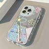 Colorful flower mirror phone case suitable for iPhone 17 16 15 14 13 12 11 Pro/Max/Plus anti drop and shockproof back cover
