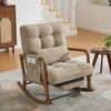 Modern Rocking Chair with Footrest, Lumbar Pillow & Adjustable Backrest – for Living Room, Bedroom & Children's Room (Khaki Corduroy)