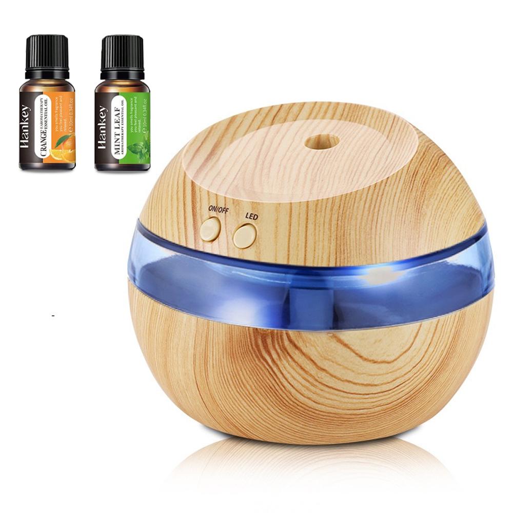 300ml Wood Grain Humidifier, Ultra Quiet, Aromatherapy for Home, Office, Bedroom