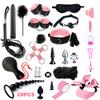 Fetish BDSM Kit Set Sex Toy Handcuffs for Woman Adult Supplies Handcuffs Whip Anal Plug Vibrator Bondage Rope Sexual Sexy Game