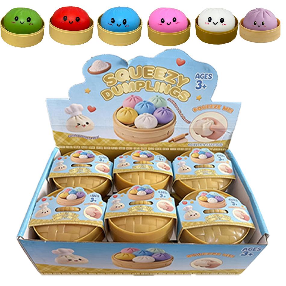 Teigtaschen-Druck Teigtaschen-Squishies Niedliches buntes Brötchen-Spielzeug Langsam aufsteigendes Stressabbau Fidget-Spielzeug für Kinder Erwachsene Anti-Angst-Geschenk