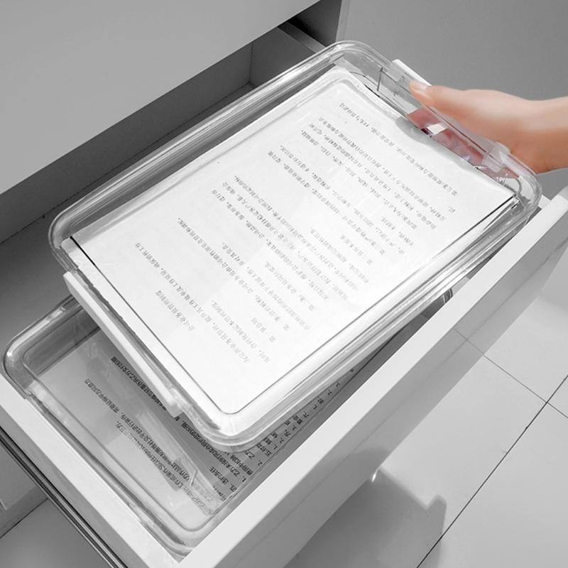 Clear Document Organizers Containers Stackable File Storage Box Filing Box Paper Storage Box Portable File Organizers