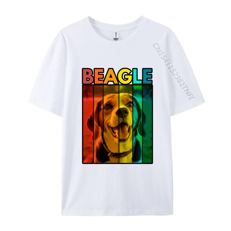 Vibrant Beagle Retro Tshirt Men T Shirts Graphic Tee Shirts Leisure Plus Size Cotton Tops Comfortable