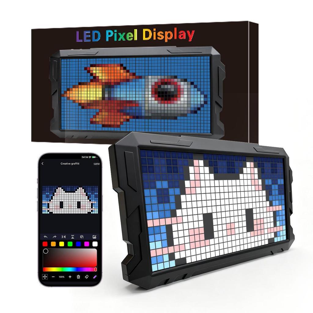 Programmable DIY Mecha-Style LED Pixel Screen: RGB Animation & Atmosphere Light for E-sports Desk.
