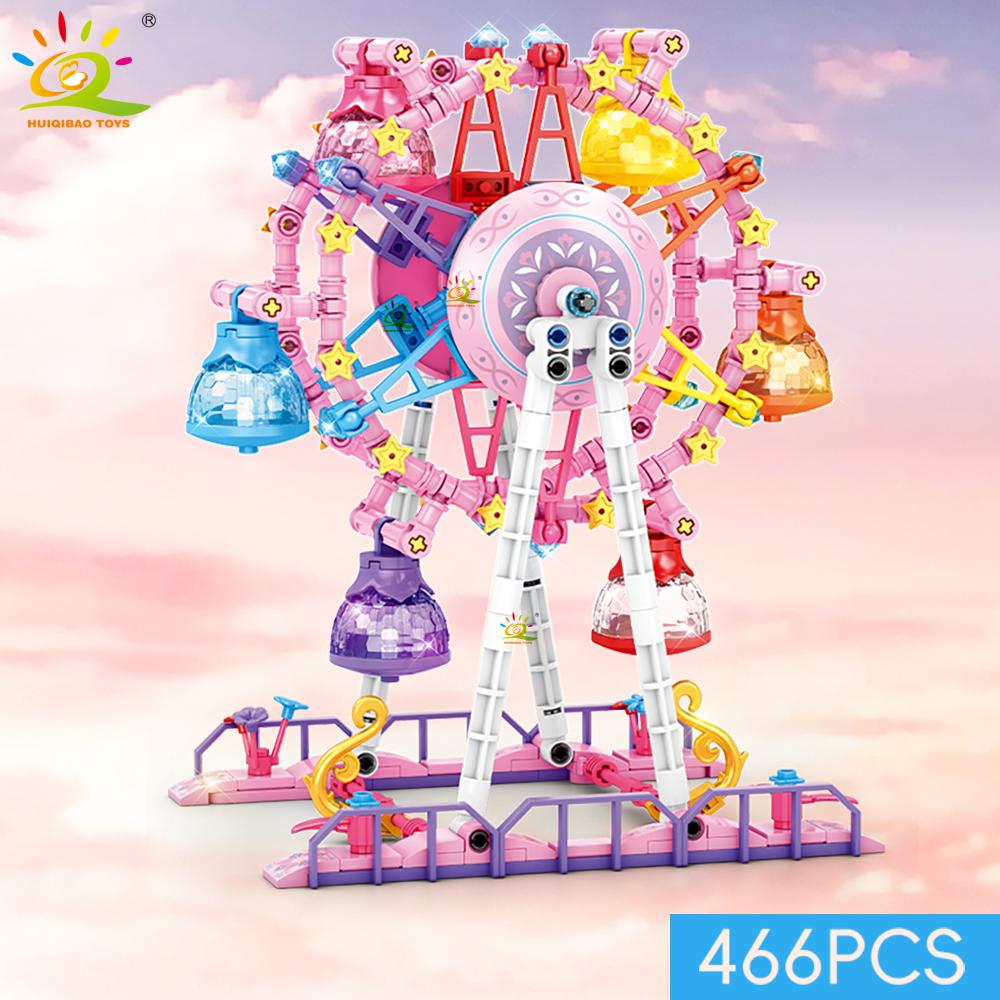 

non-toxic MOC Cute Ferris wheel Building Block Model Brick DIY Construction Toy for Children Desk Decor.