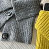 Knitted Wool Versatile Warm and Cold Neck Protection Button Shawl Neck Cover