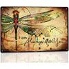 Metal Poster Wall Art Vintage Dragonfly I Am Always with You Memorial Gift for Garden