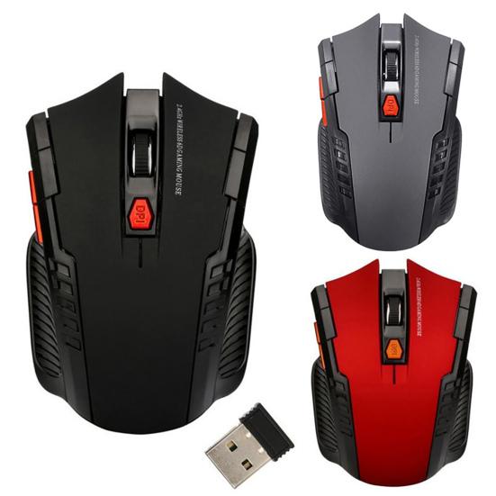 Ratón Óptico Inalámbrico 2.4G de 6 Teclas 1600DPI con Apagado Automático para Gaming en PC Portátil