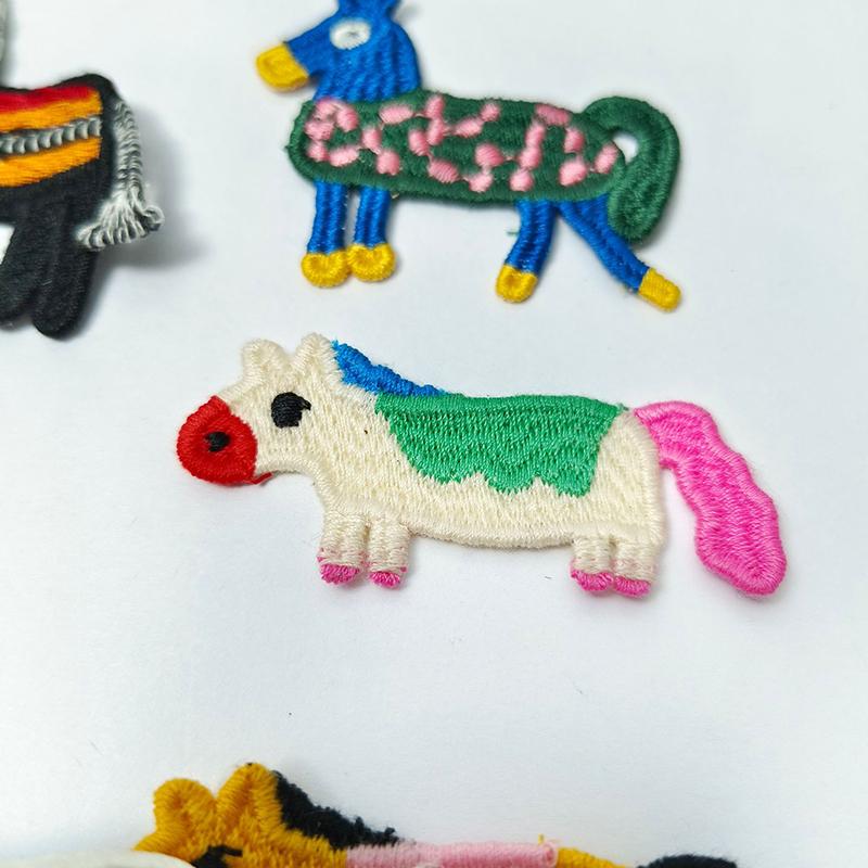 10PCS/Set Cartoon Pony Patten DIY Clothing Accessories Funny No Adhesive Backing Playful Patch Multi-Function 6 Styles