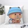 Bubu Dudu Bear And Panda Pillowcase Printing Polyester Cushion Cover Decorations Pillow Case Cover Home Square 18''