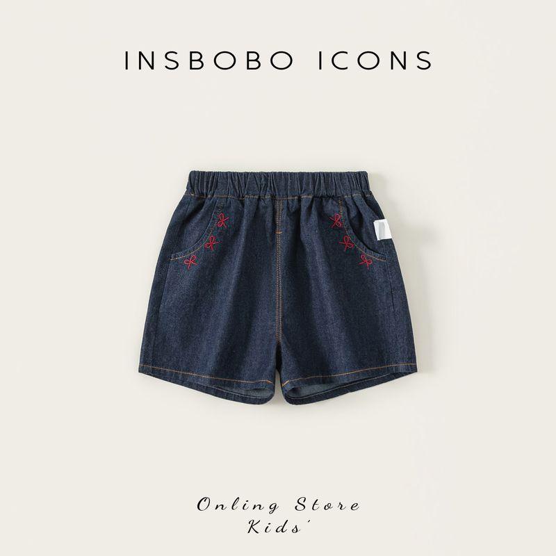 Insbobo Girls  Pants Children s Baby Jeans Summer 2025 New Children s Shorts Baby Children s Clothing Casual Summer Cowboy Blue 100