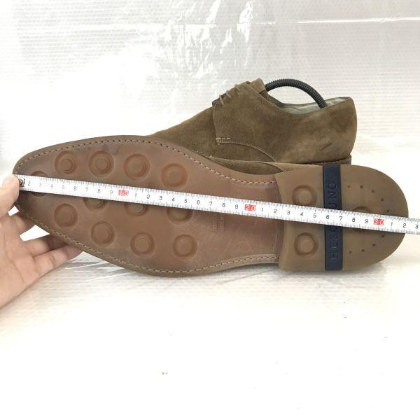 Hergestellt in Frankreich Heschung Handgefertigte Wildleder Schuhe Plain Toe Größe 10 28.5 Braun Business Schuhe(GEBRAUCHT)