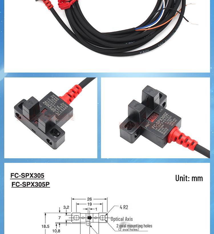 Jiazhun Slotted U-shaped Photoelectric Switch Sensor (Models FC-SPX302-307Z)
