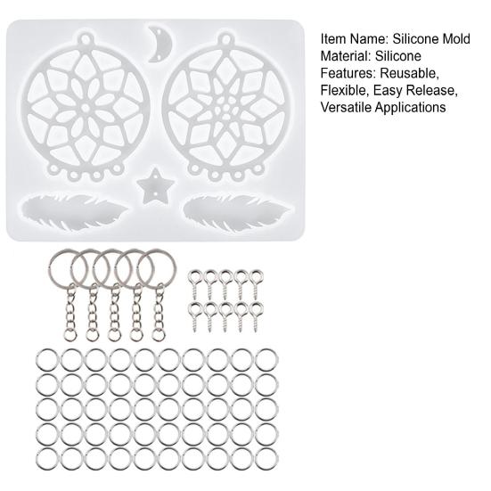 Dream Catcher Silicone Mold DIY Resin Craft Mold Dreamcatcher Making Mold for DIY Resin Dreamcatcher Key Chain Earrings Necklace Charm