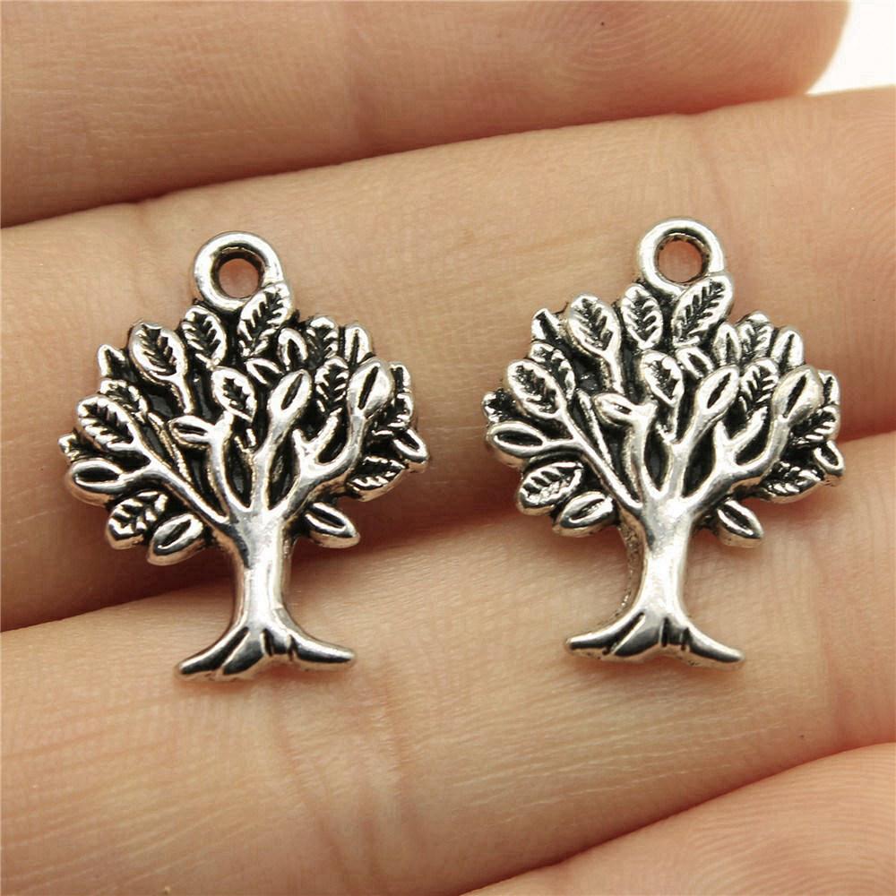 Charms Round Tree Of Life Pendants Vintage Jewelry Supplies QC109