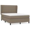 Exclusive House - Slatted Bed Base with Taupe Mattress 140x190 Cm Fabric