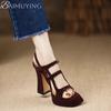Fashion Square Toe Platform Women Sandals Super High Heels Shoes 2025 Trend Summer Slingback Shallow Dress Pumps Elegant Sandalias Mujer