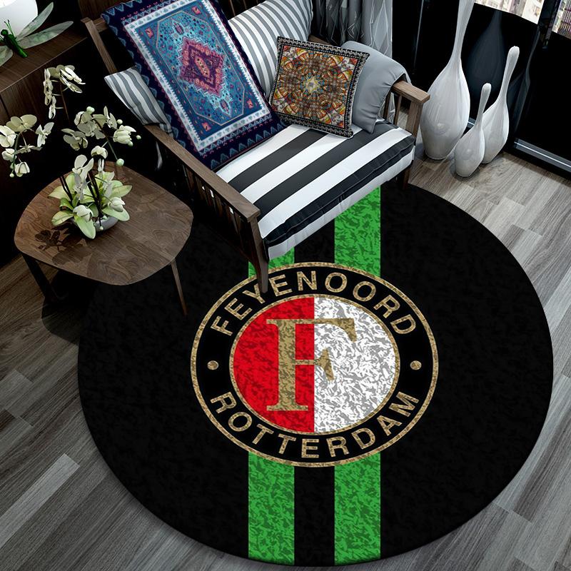 Feyenoord Rotterdam Round Area Rug,Carpet Rug for Living Room Bedroom Sofa Playroom Decor,Non-slip Floor Mat