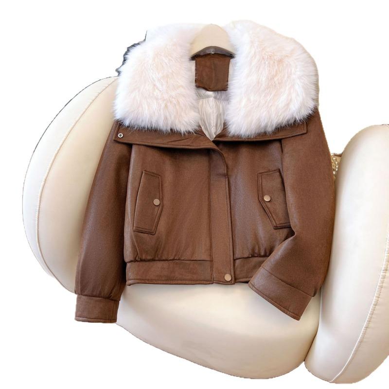 Imitation Fox Hair Big Fur Collar Fur Women's Coat New Thickened Warm Down Cotton Cotton Jacket