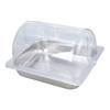 Sturdy Stainless Steel Buffet Serving Trays With Clear Roll Top Covers for Restaurant Kitchen Party Food Display