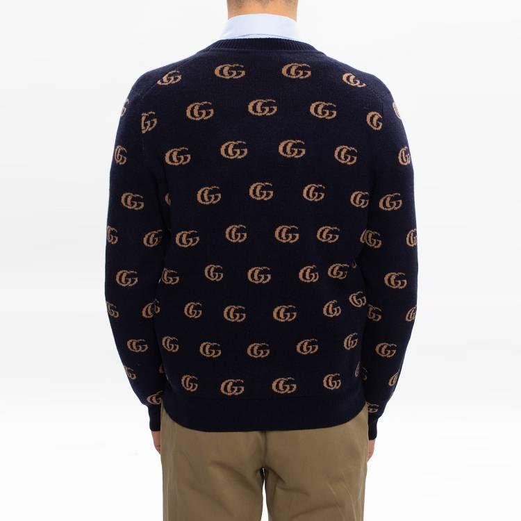 GUCCI Men Double G Jacquard Wool Cardigan 645291-XKBPF-4804
