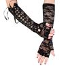 Lolita Lace Studded Tie-Up Half-Finger Cosplay Dance Gloves with Buckle