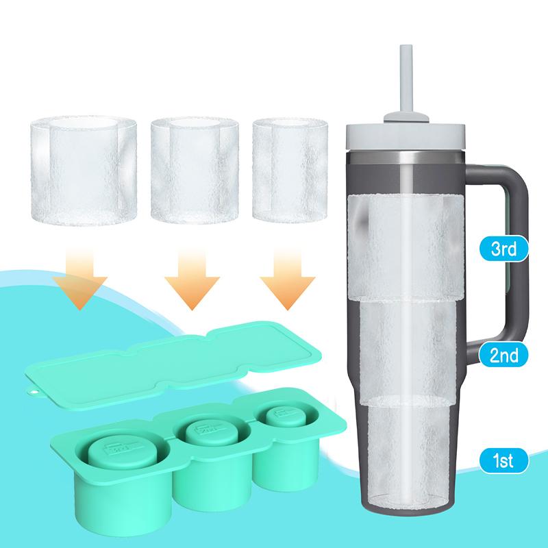 40oz Stainless Steel Car Mug Handle Straw Double Wall Thermal Iced Travel Cup Vacuum Insulated Coffee Cup With Ice Mold