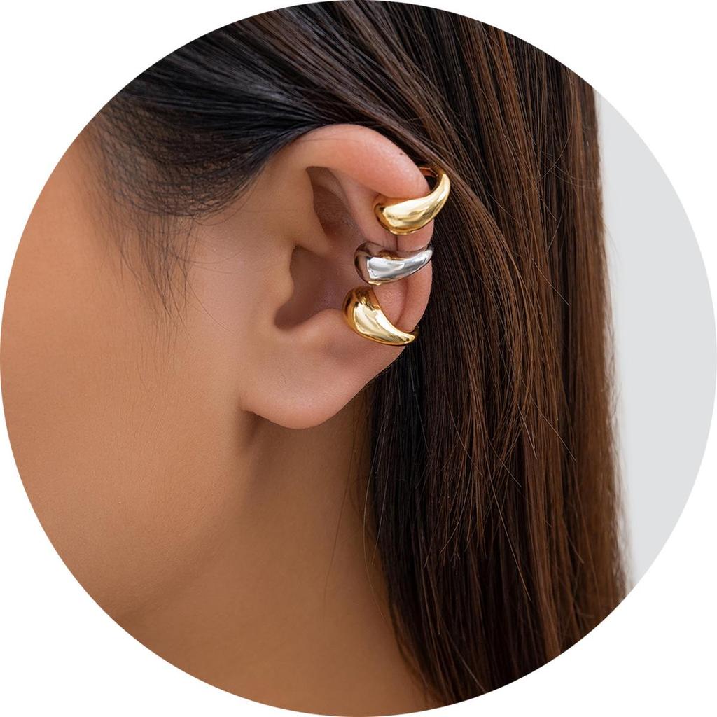 Retro Comma Teardrop Punk Dangle Ear Clip Earring - Minimalist European & American Design