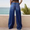 2026 New Women's Loose Fit Wide Leg Straight Jeans, Vintage Slimming Cropped Denim Pants for Casual Daily Wear