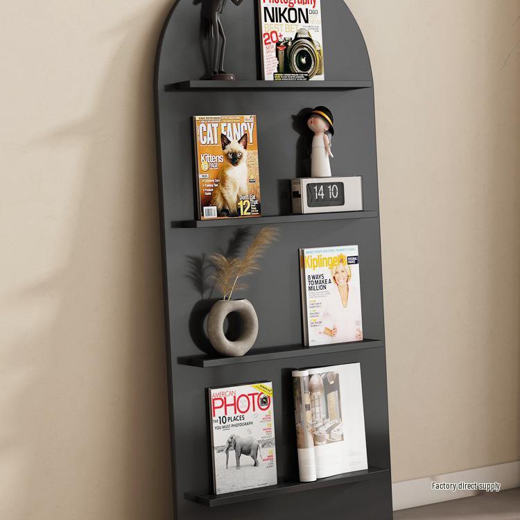 Nordic Floor-Standing Bookshelf: Multi-Layer Wall Storage Rack for Magazines and Picture Books