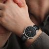 BUREI Men's Watch Made in Japan, Quartz, Simple, Stylish, Slim, Date Function, Water-Resistant, Black