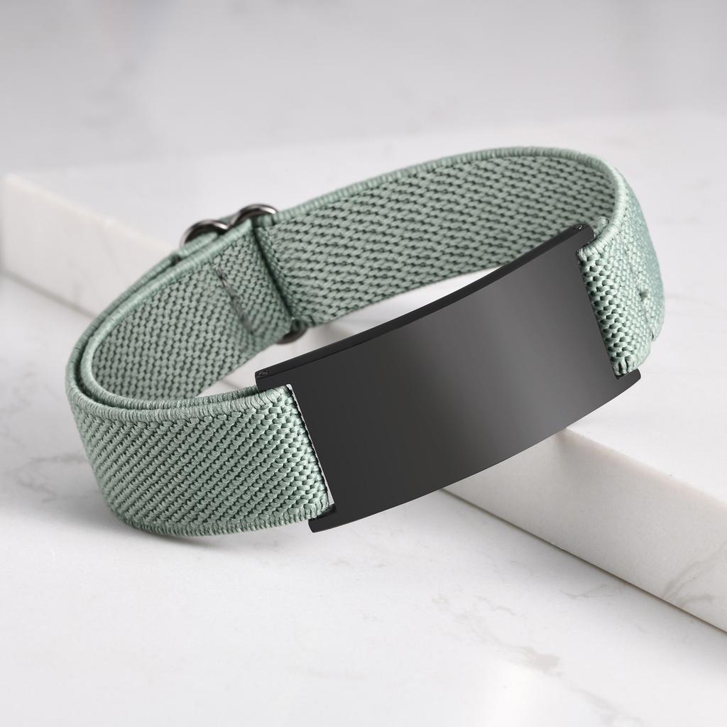 Customized Elastic Strap Bracelet for Girl Boys Teenagers,Engrave Words Name Number Stainless Steel Bracelet,Multiple Color