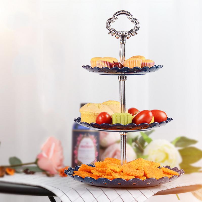 3 Tier Plastic Cake Stand Afternoon Tea Cake Stand Wedding Cake Plates Party Tableware Cake Shop Three Layer Cake Rack