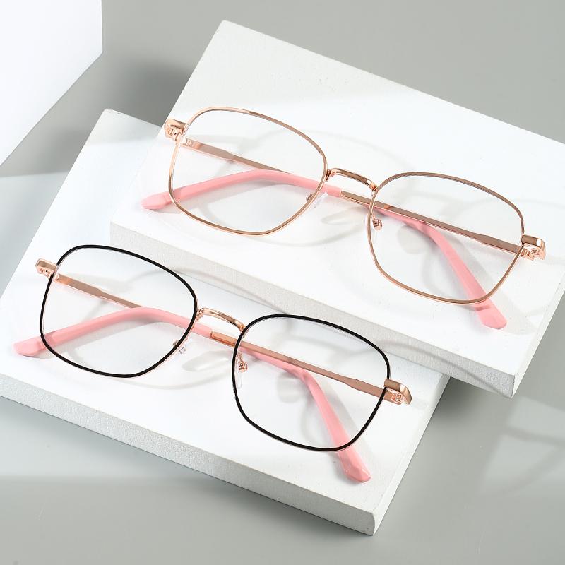 Square-framed Metal Glasses Women Men High Quality Luxury Eyewear Business Driving Female Male Blue Light Blocking Glasses