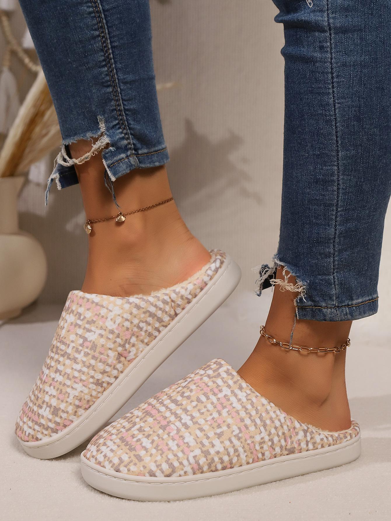 

Мужские и женские хлопковые парные тапочки простого дизайна, мужские зимние влаговпитывающие нескользящие домашние тапочки для помещений 44-45 светло-коричневого