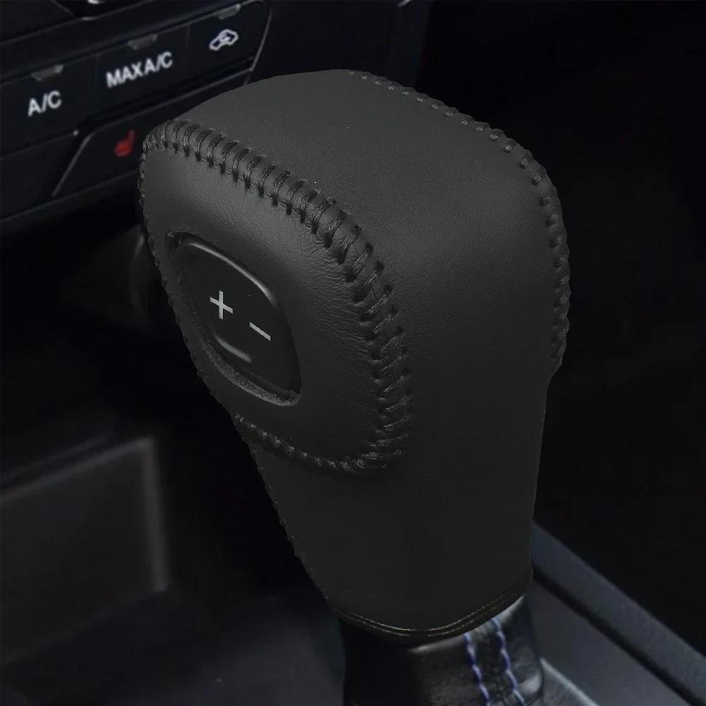 Leder Auto Schaltknauf Abdeckung Innenraum Schalthebelmanschetten Schalthebel Abdeckung Aufkleber Zubehör Für Ford Everest Ranger 2020-2024