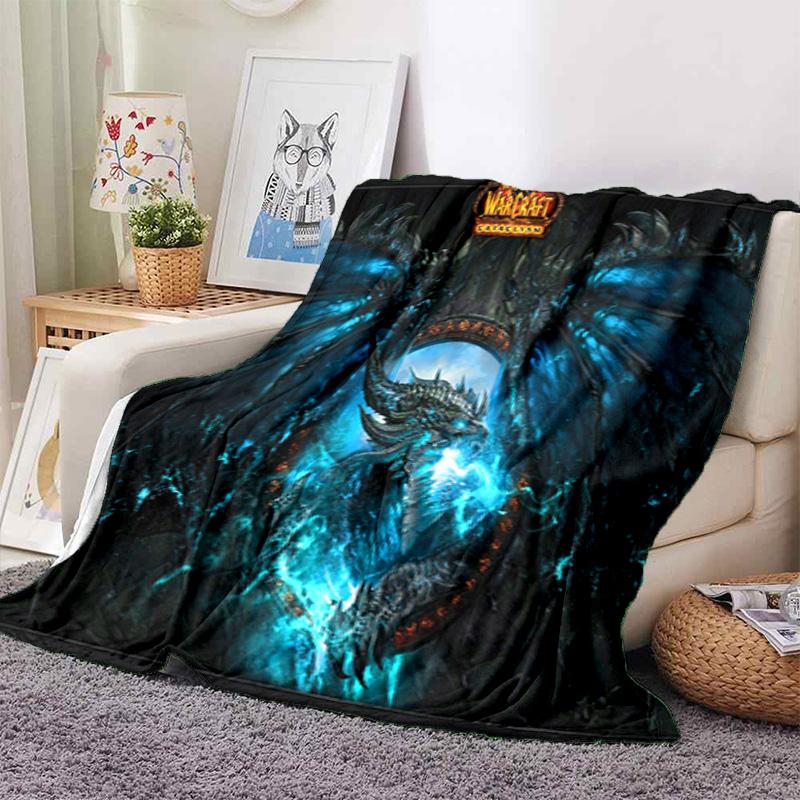 classic game World of Warcraft Frozen Throne blanket Soft and portable four season home bed, sofa blanket, office travel, lunch break, warm blanket Y7