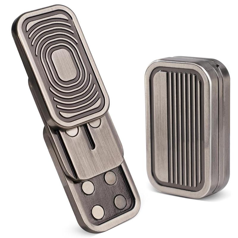 Unique Three Layer Metal Poker Push Card Fidget Slider Haptic Coin Stress Relief Toys Adults Cool Edc Gadgets Decompression Gift
