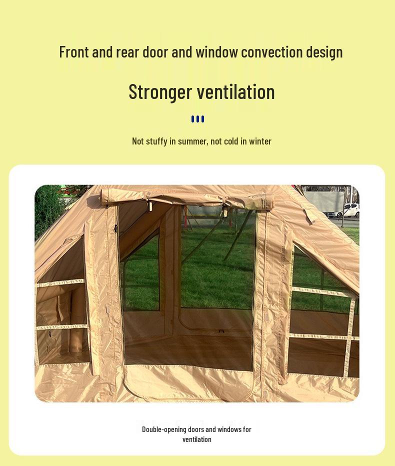 Tienda de campaña inflable para 3-4 personas para exteriores, a prueba de viento y lluvia, 6,3 m², no requiere montaje
