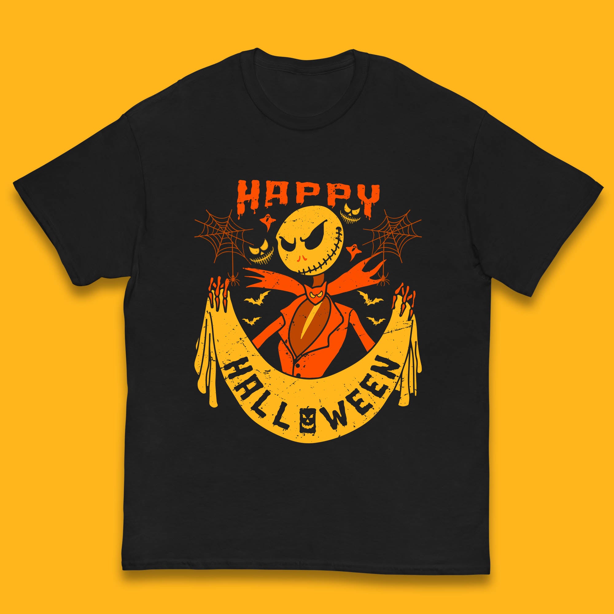 Halloween Jack Skellington Holding Banner Kids T Shirt Nightmare Before Christmas Top 120