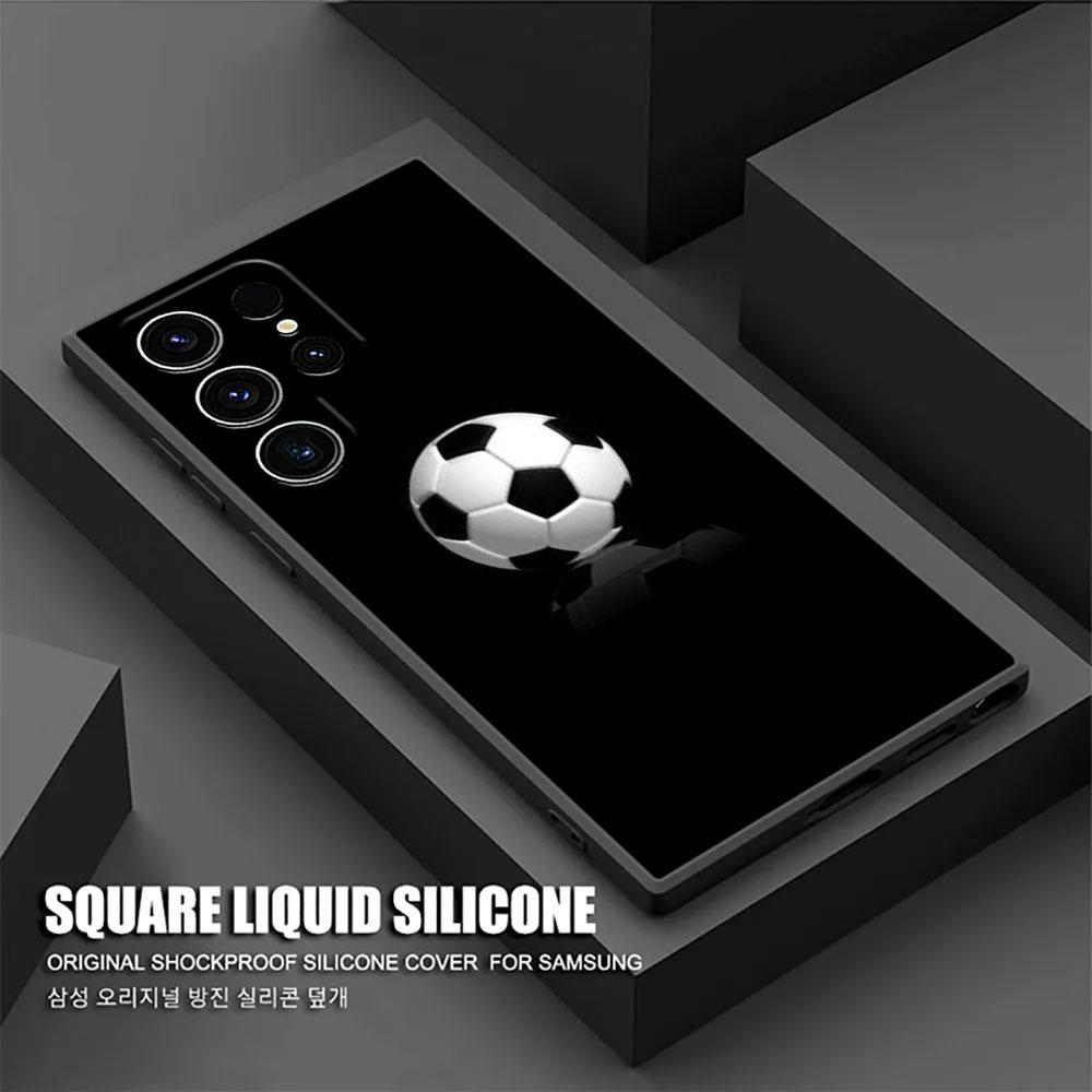 Football Soccer Ball Fire Un Rayo Balls S26Ultra Case For Samsung Galaxy S26 S25 S24 S23 S20 S21 FE S22 Ultra Plus 5G Soft Cover