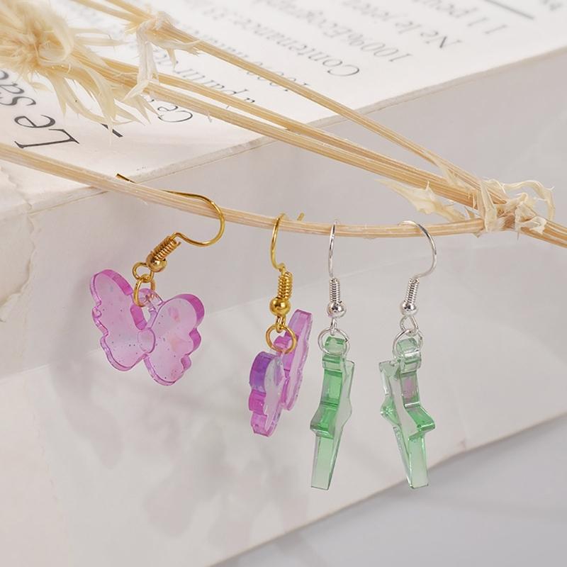 Earring Resin Molds Leaf Moon Heart Cross-Pendant Silicone Mold Necklace Jewelry Epoxy Casting Mold for DIY Craft Supply