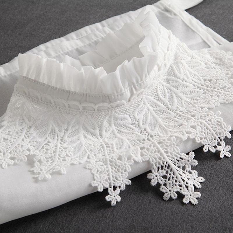 Fashionable Cotton Lace False Collar Shirt, Women's Detachable Collar Shirt, False Tie, Lapel Shirt Top