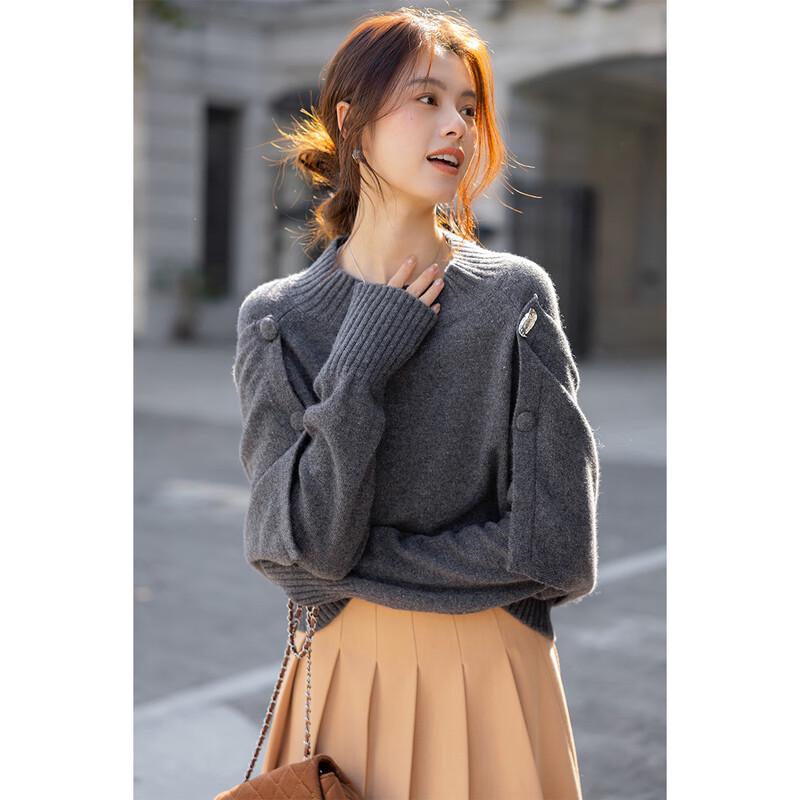 ITISF4 Women's Relaxed Fit 100% Wool Sweater