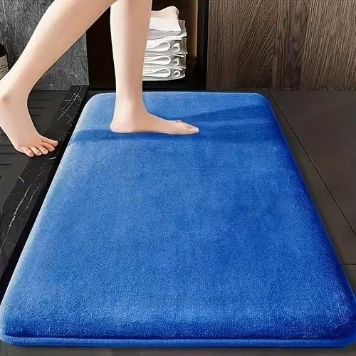 Solid Color Bathroom Mat Bathroom Floor Mat Door Mat Household Non Slip Foot Mat Coral Velvet Absorbent Quick Drying Door Mat